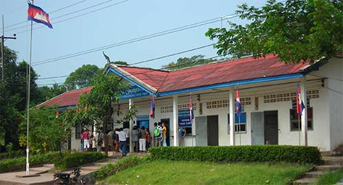 immigration post in koh kong at the cambodia thailand border crossing